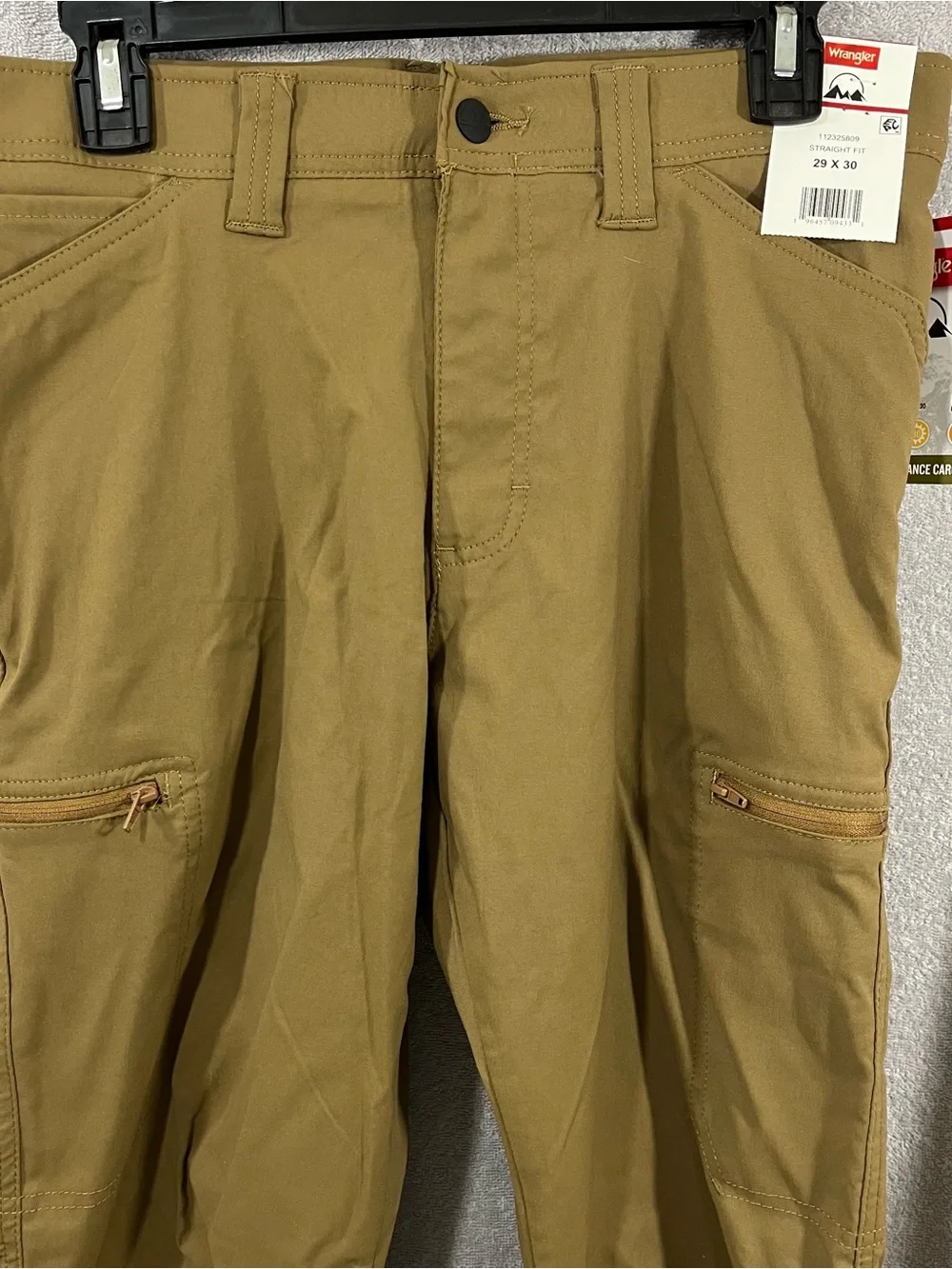 Wrangler All Terrain Cargo Mens 29x30 Brown Straight Fit Utility Pants